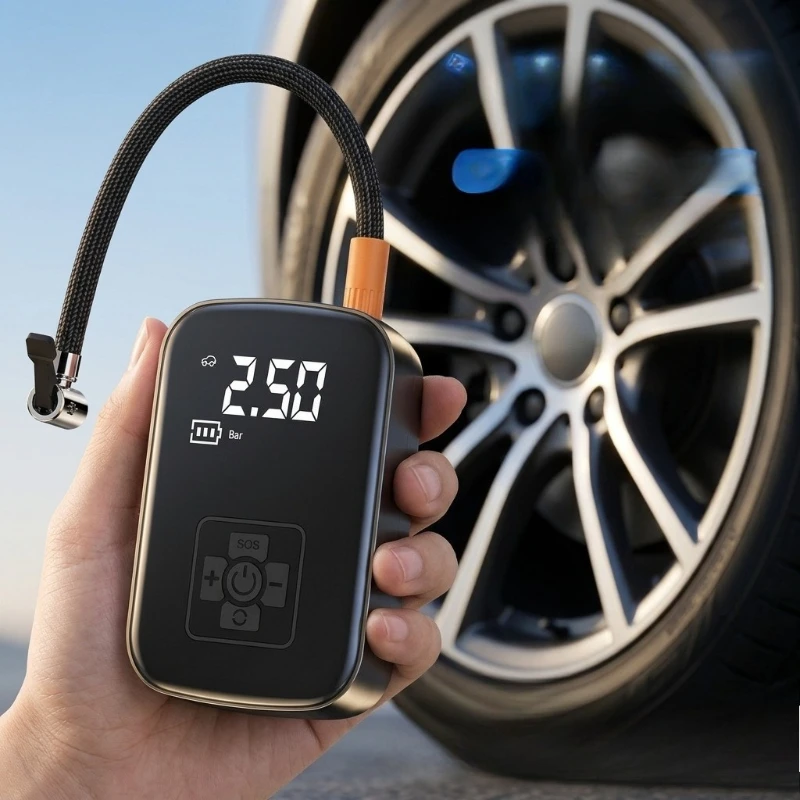 Car-mounted Wireless Inflation Pump Portable Air Pump for Cars Electric Tire Inflation Device for Small Cars Inflating The Tires
