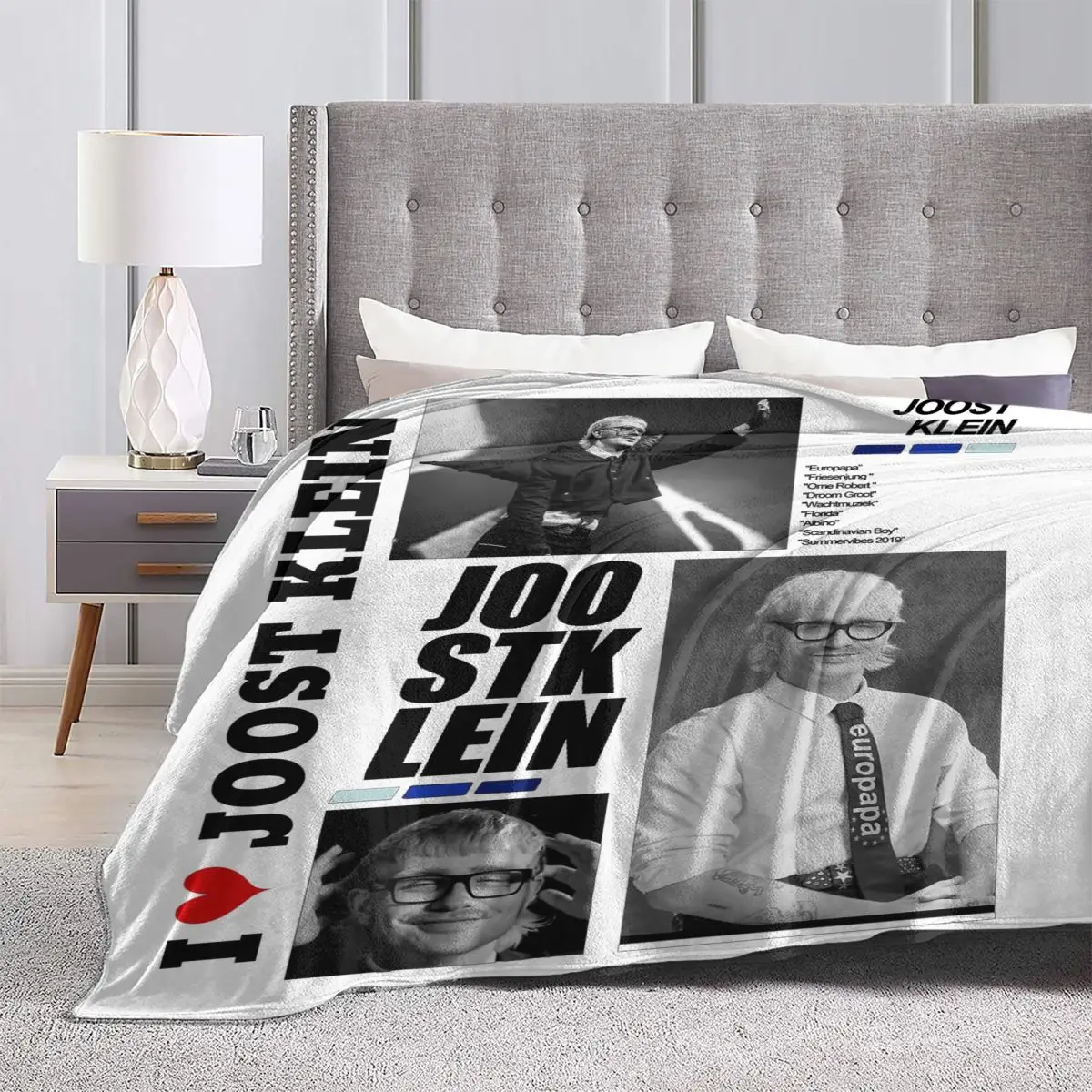 I Love Joost Klein Merch Blanket Coral Fleece Plush Bedding Europapa Eurovisions Throw Blankets Lightweight Thin for Couch Quilt