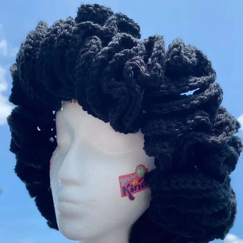 

Side Ruffle Design Bucket Hat Handmade Knitted Wool Blend Cap Foldable Solid Color Skull Cap for Women Girls Fashion Summer Hat