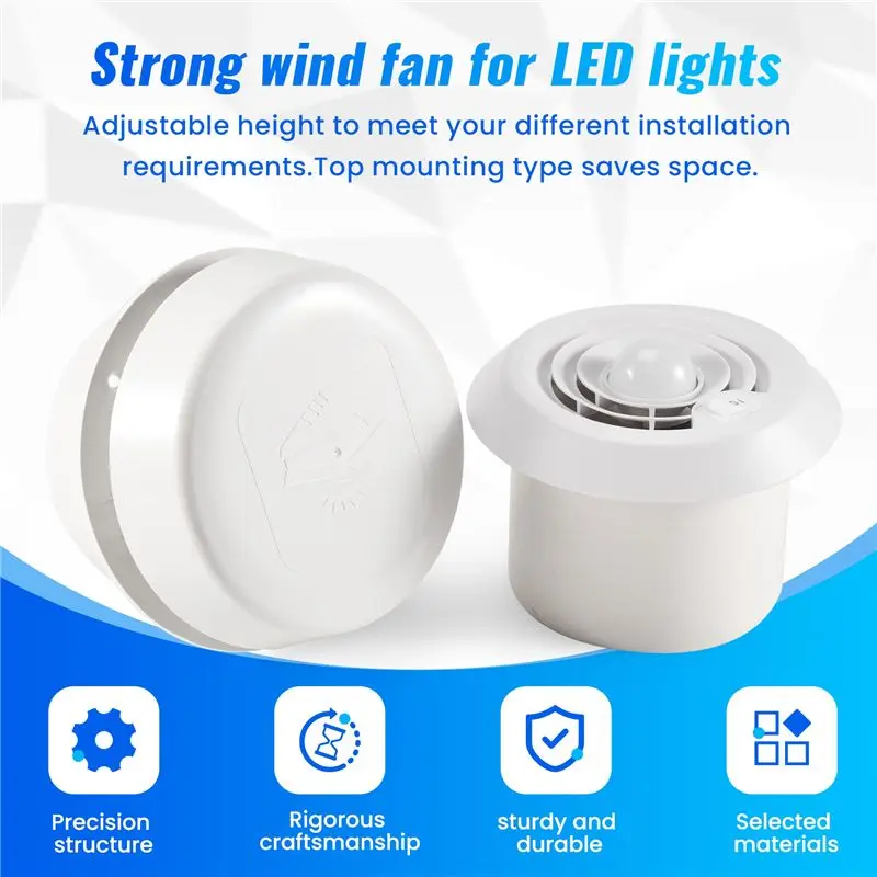 M50K-12V RV Roof Ventilation Ceiling Exhaust Fan Air Vent Grille Strong Wind Fan With LED Light For Caravan Motorhome Trailer