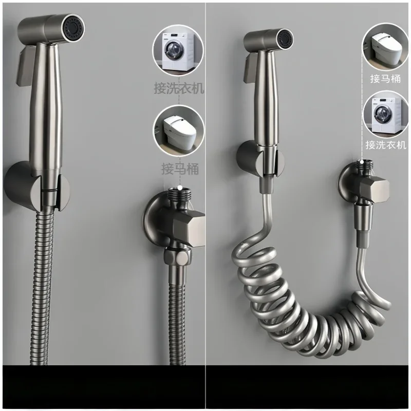 Brushed Gold Handheld Toilet Bidet Faucet Stainless Steel Bidet Shower Hygienic Shower Wall Shower Woman Cleaner Cold Water Only