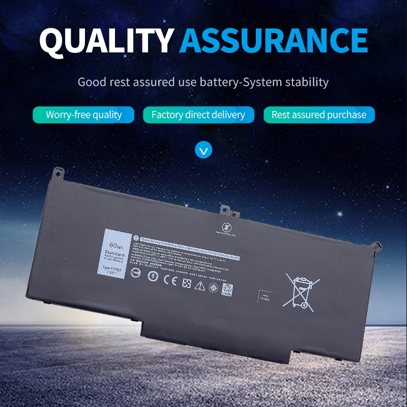 F3YGT Laptop Battery For DELL Latitude 12 7000 7280 7480 DM3WC 0DM3WC 2X39G