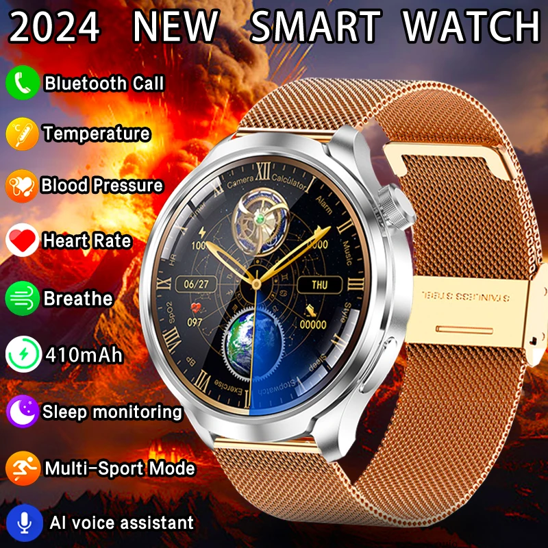 

2024 New Men Outdoor Sports Smart Watch Women Health Detection Blood Pressure Temperature Monitoring Bluetooth Call smartwatch