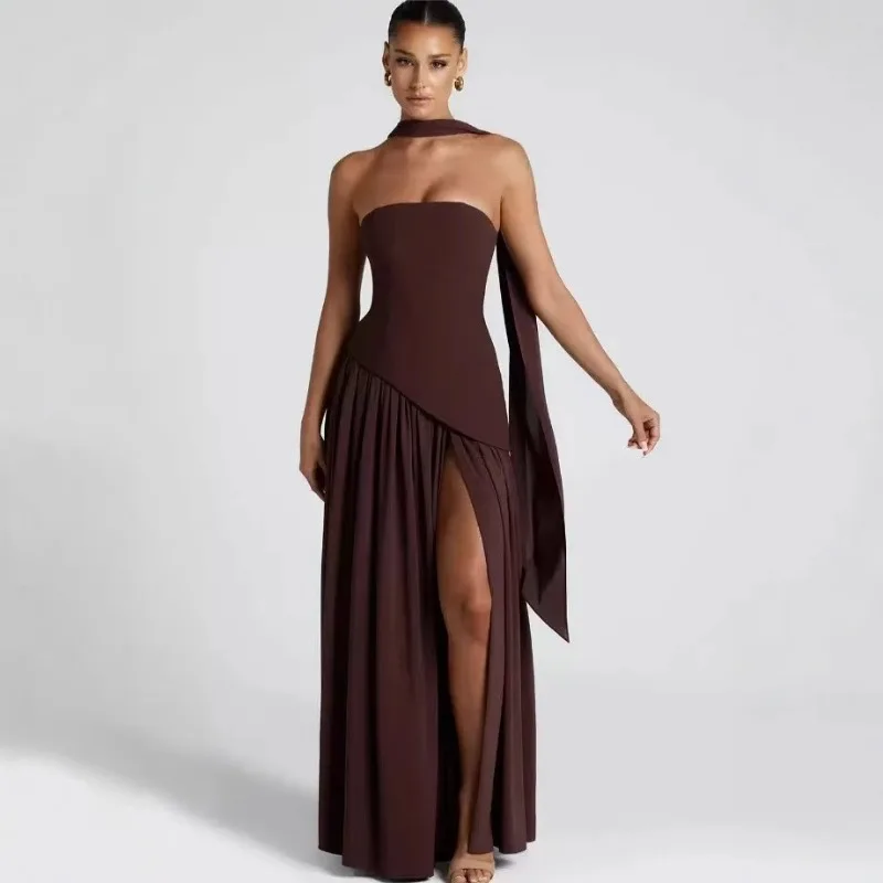 orange chiffon dress Bridesmaid Dresses V Neck Split Size:Youth 12-14 cheap dress for sale Dark Vanilla Corset Gown– eye at front neck