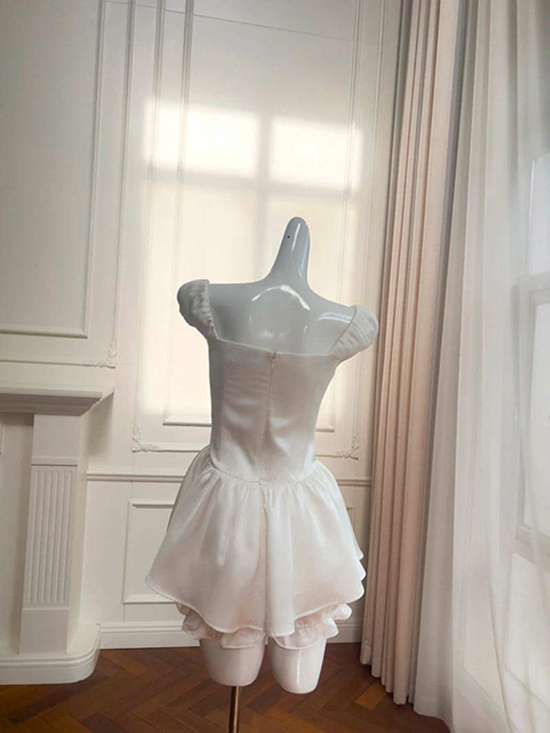 Ele Sweet Sle geplooid slim fit satijn Dr hoge taille A-lijn ort Dr voor bruiloft date par prestaties dagelijks gebruik