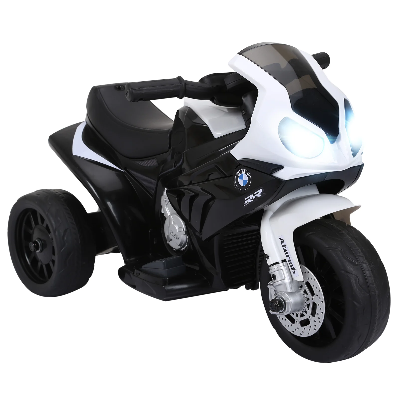 Moto électrique Homcom pour enfants de 18 à 36 mois avec licence BMW S1000RR, vitesse 2,5 km/h, charge 20 kg, 66x37x44 cm, noir