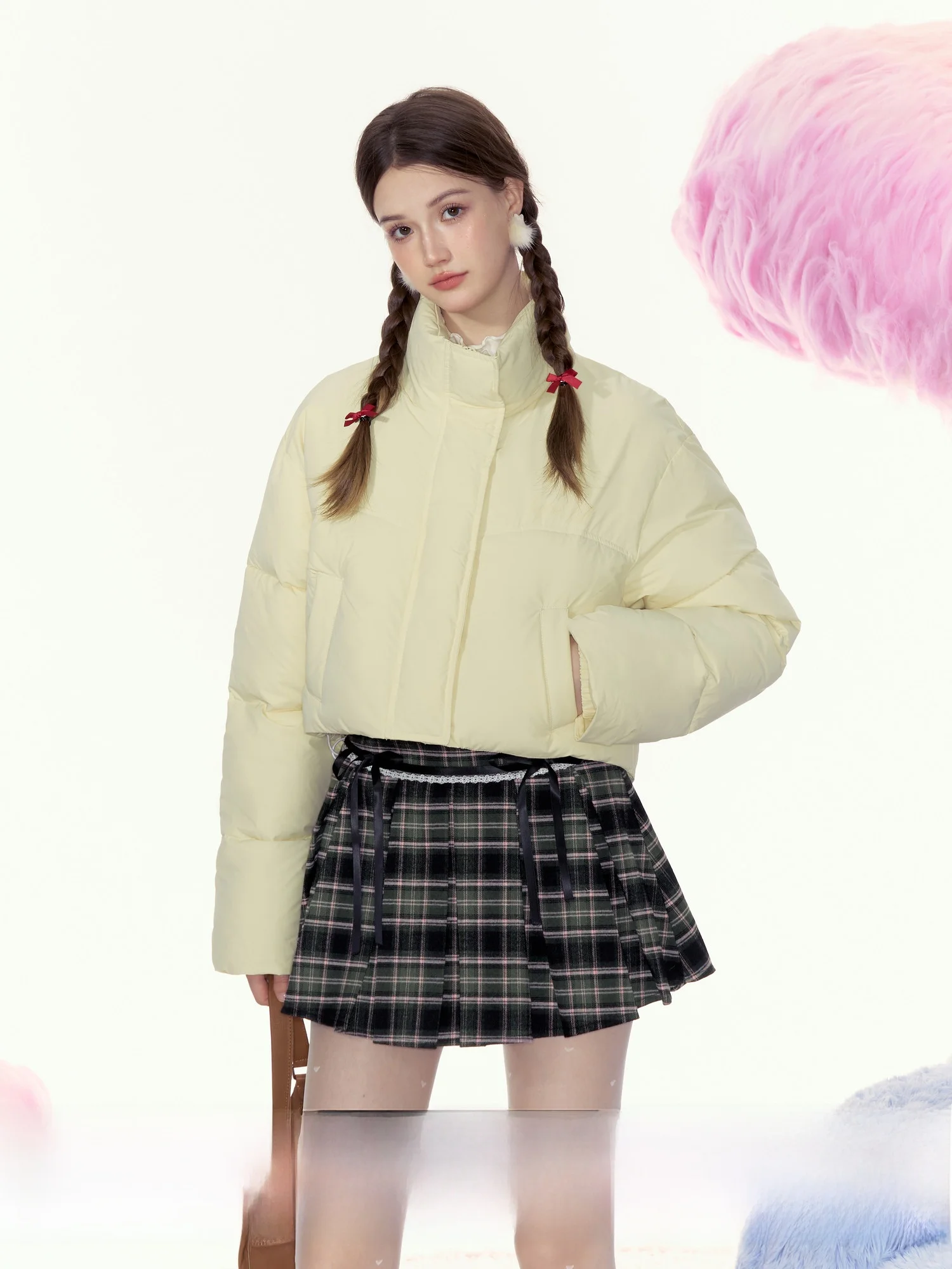 

Ayo Winter Lightweight Warm Loose Short Collar Cotton Jacket 2024 New Arrival Cotton Filled Long Sleeve Regular Length