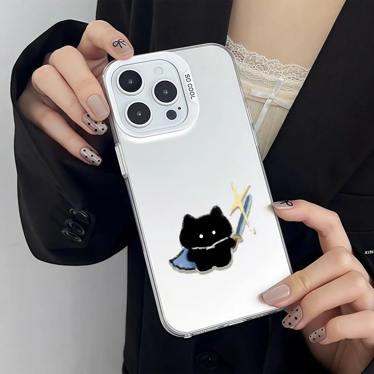 

The Black Cat and the Sword phone case for iPhone 17 16 15 14 13 12 11 Pro/ Max/Plus shock-proof rear cover anti-fingerprint