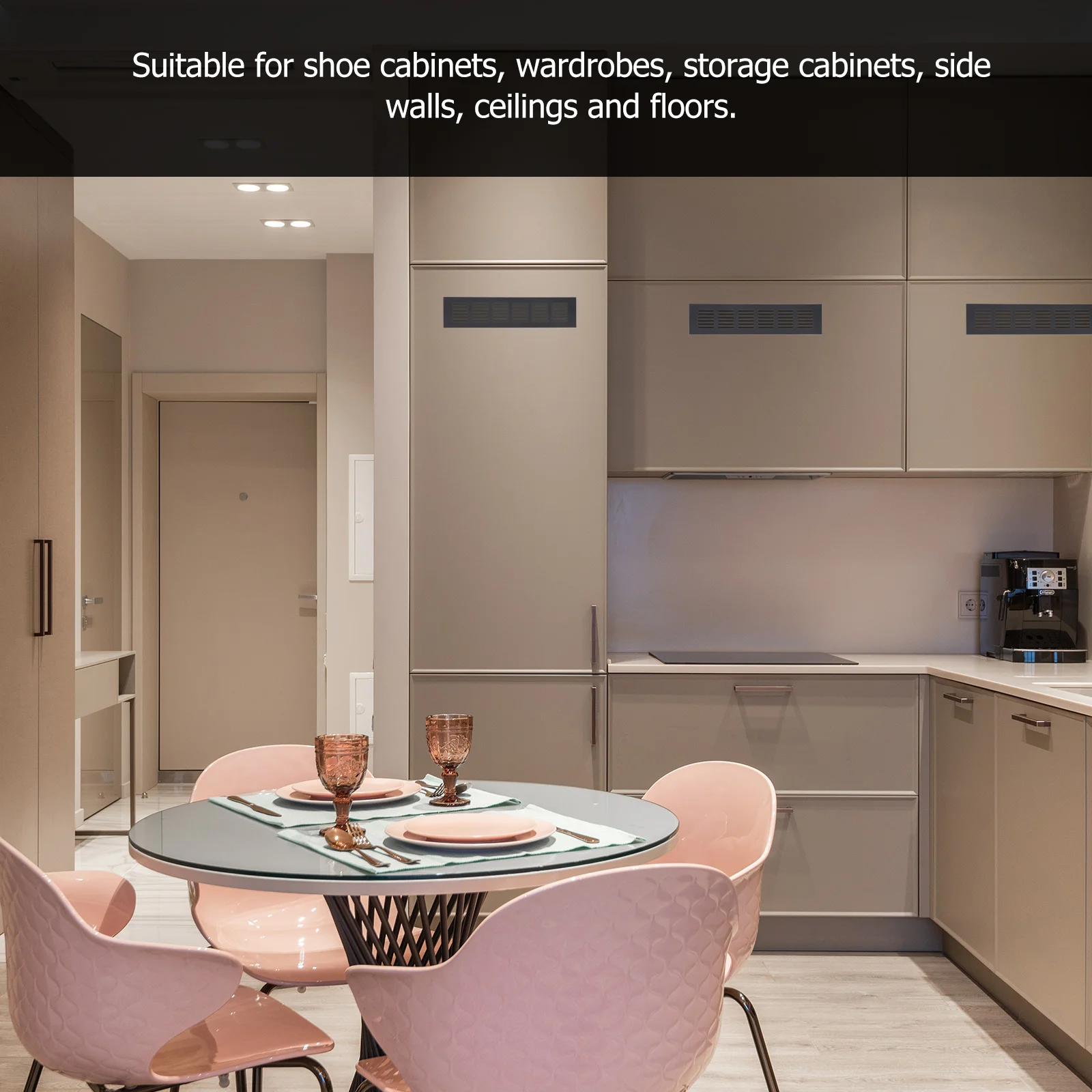 

2Pcs Breathable Mesh Wardrobe Air Vent Aluminum Alloy Furniture Ventilation Cover for Cabinet Shoe Storage Accessories Exhaust