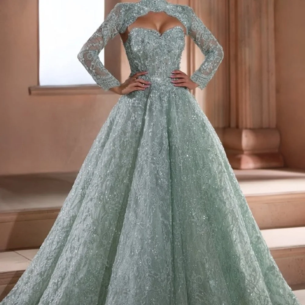 Light Green Bow-Strap Evening Gown – High-Slit Mermaid Prom Dress and Wedding Banquet Gown (Luxury Custom Design)