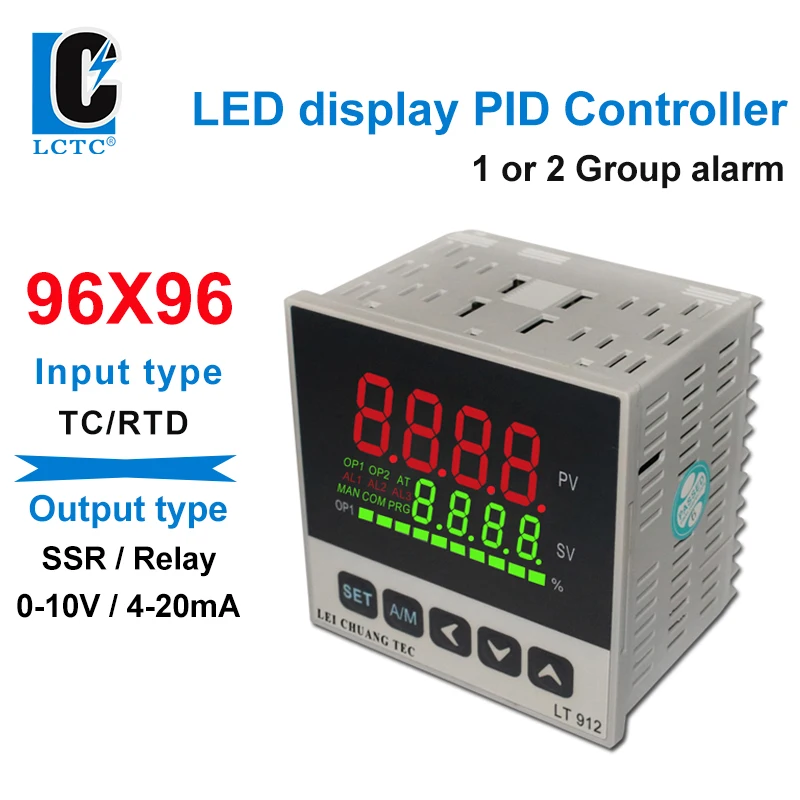 

TC/RTD multi input LED display PID Temperature controller 96x96mm, SSR/Relay/4-20mA/0-10V output