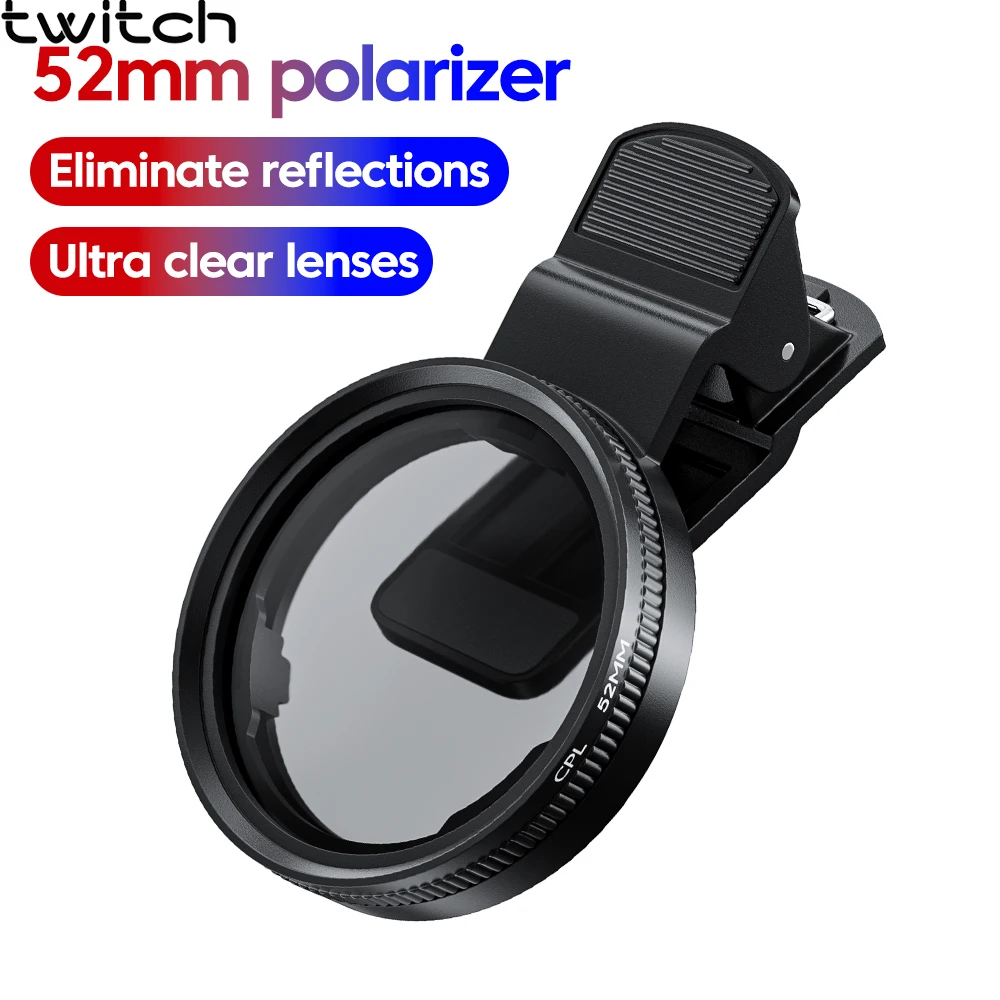 

Поляризационный фильтр CPL 52 мм для камеры телефона, циркулярный, без отражений, для смартфонов Samsung и iPhone