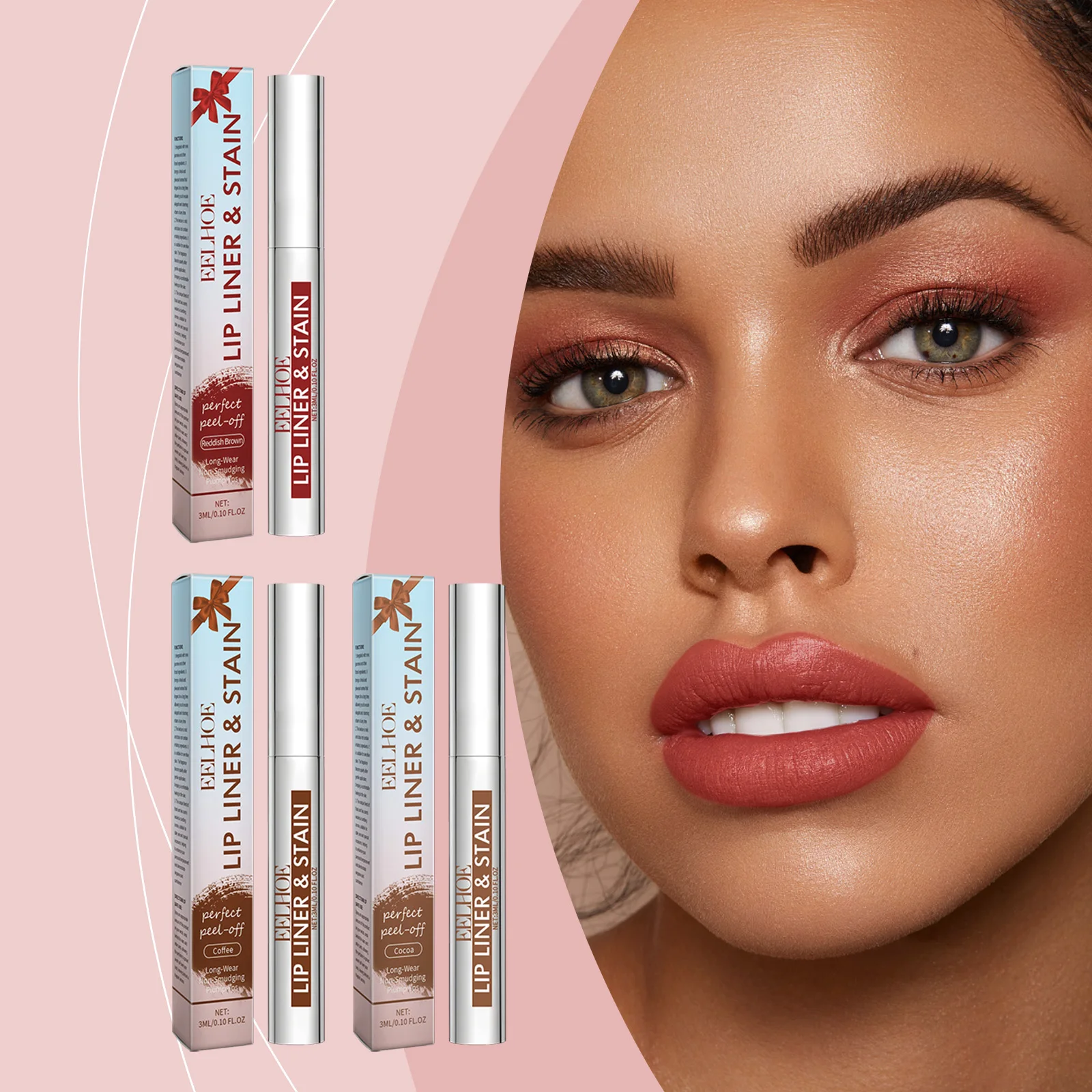 Serie di lucidalabbra Peel-Off: matite labbra multicolori naturali e facili da applicare, illuminanti e altamente pigmentate, idratanti