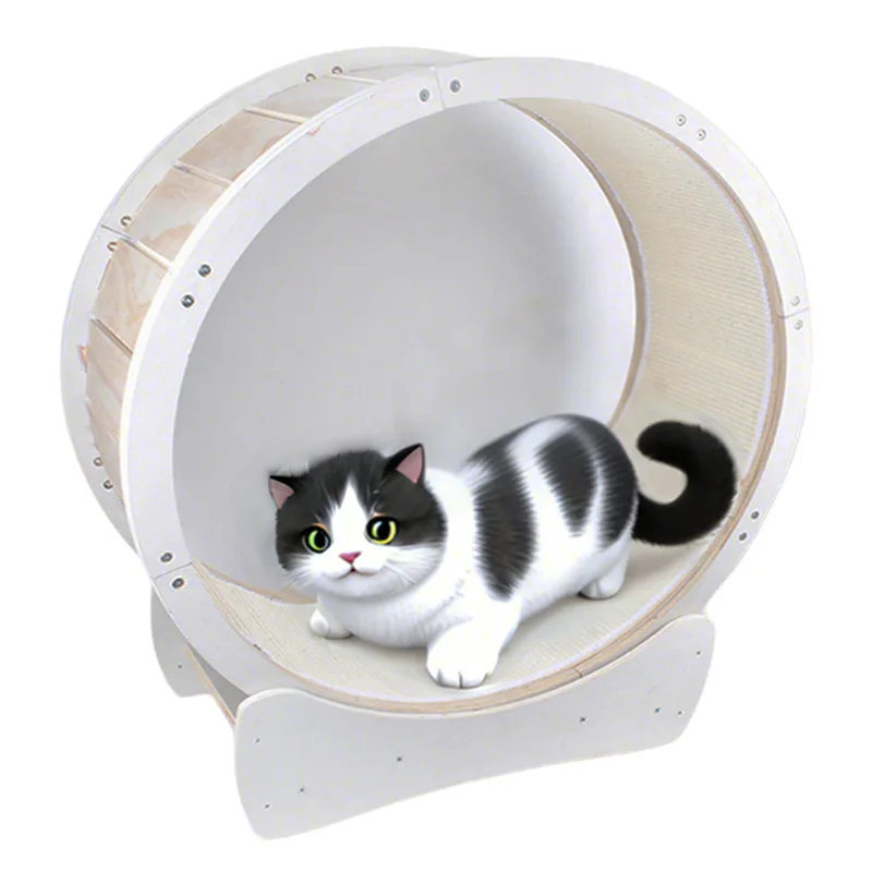 

Quiet Solid Wood Sports Fitness Cat Treadmill Classic Modern Running Wheel Cat Toy Climbing Rack Pet Cat Exercise Equipment