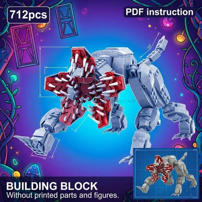 Stranger Articulated Flower-Faced Beast Sci-Fi Horror Creature Figure MOC Block Model