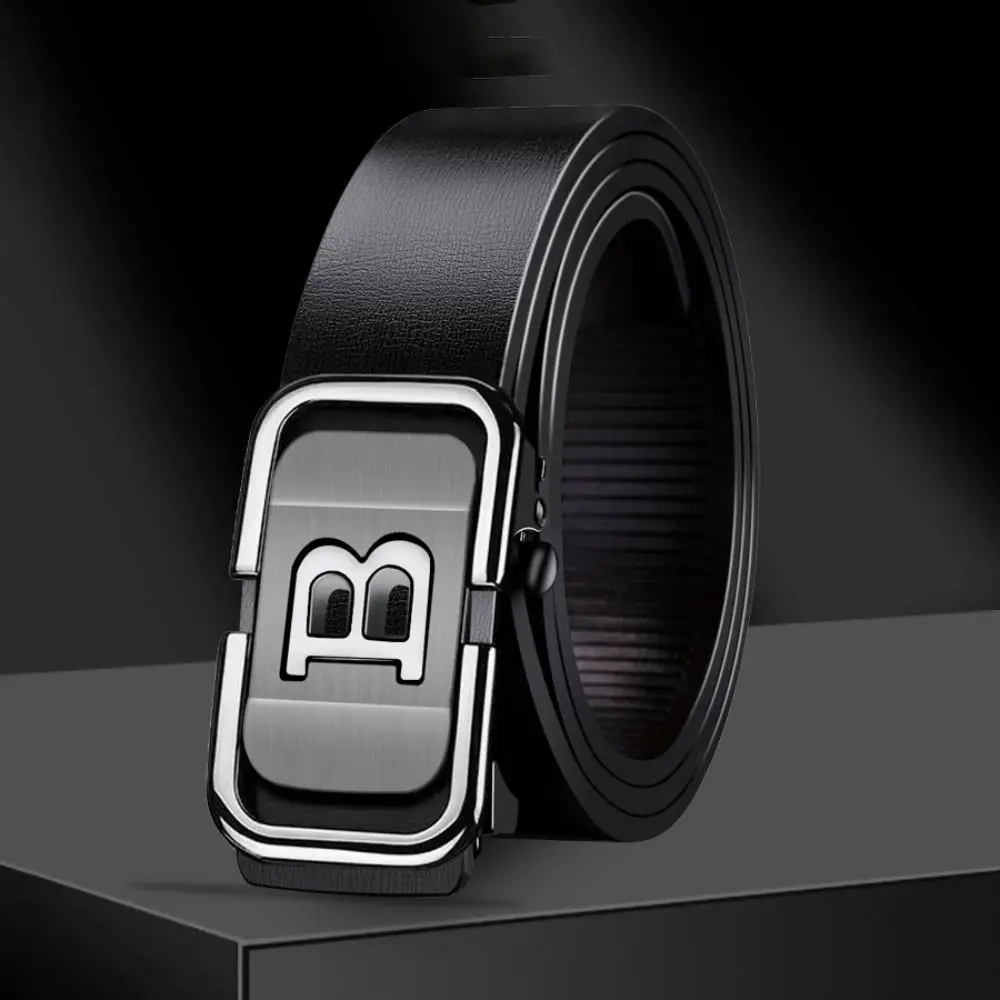 عارضة بو الجلود الأعمال حزام جلد تصميم فاخر خمر التلقائي مشبك حزام حزام للرجل