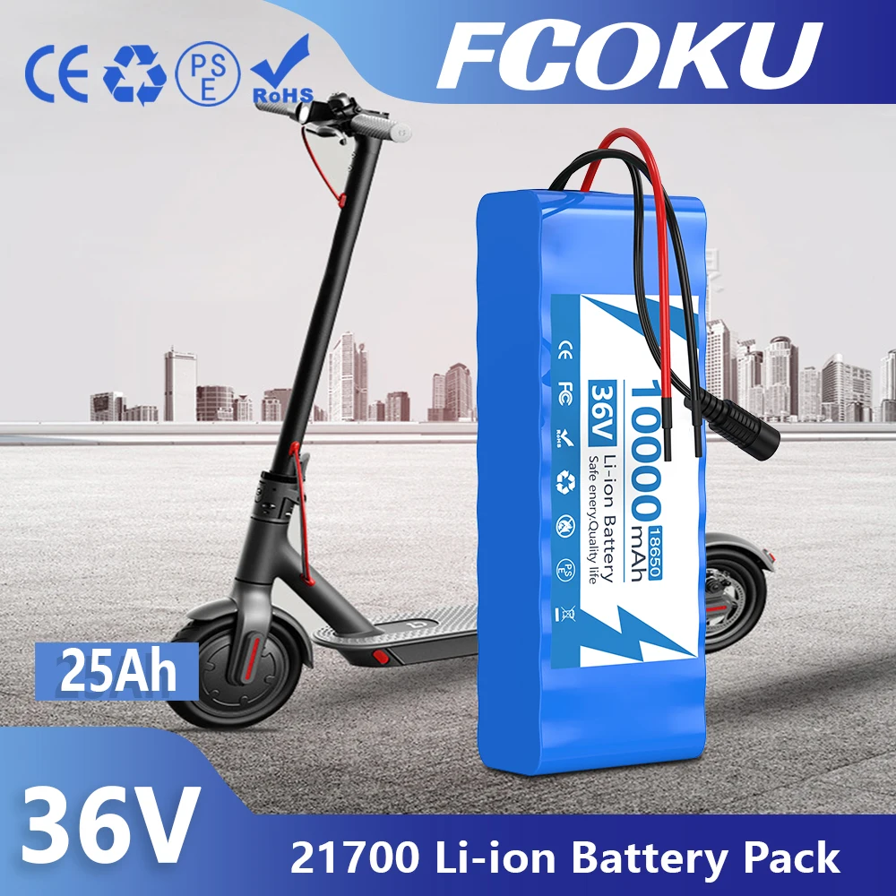 36V 10Ah 18650 Lithium Battery Pack Rechargeable Battery with BMS Charger 10S2P For Fishing Bicycle Large Capacity Batteries