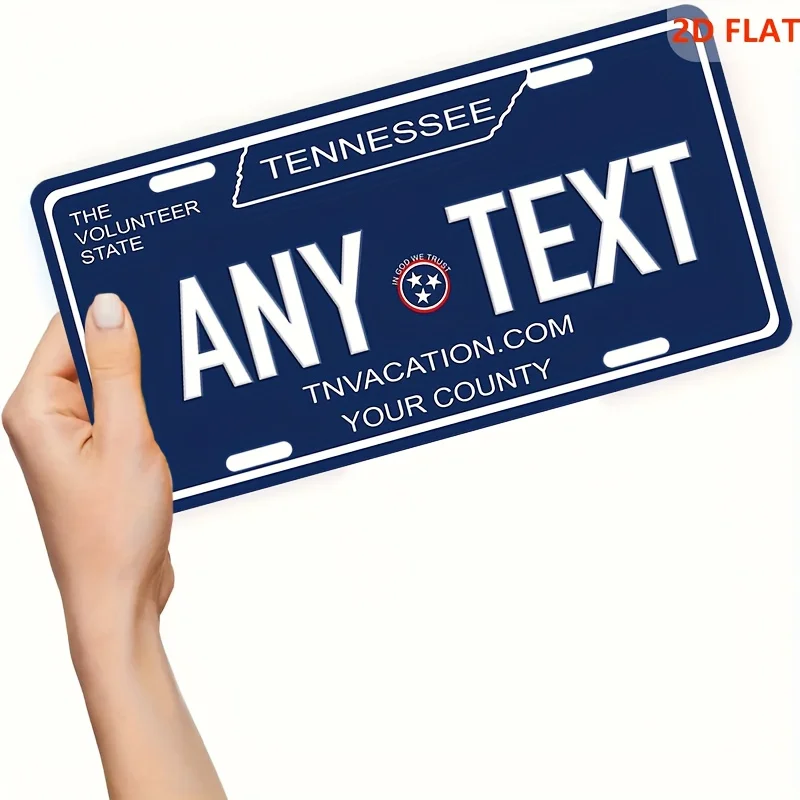 2D Flat, Personalized Custom Aluminum License Plates Rust-Free Fade-Resistant Car,Home & Cafe Decor State Shapes/Visitor State
