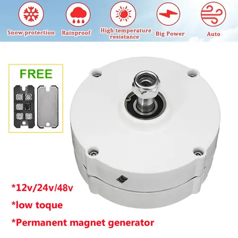 400W 500W 600W Home Use Permanent Magnet Generator With Free Rectifier Converter 12V 24V 48V Small Dynamo Direct Shaft With base