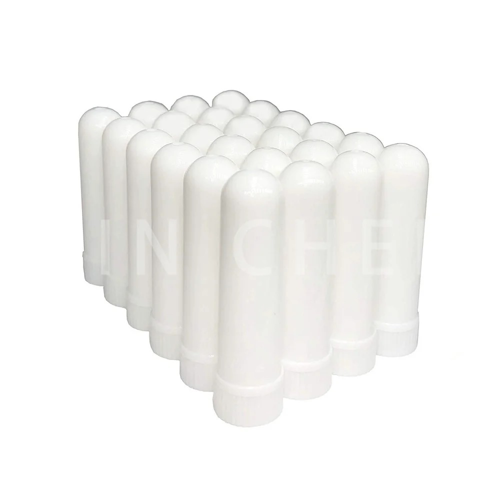 100 Pcs Inhalator Stok Essentiële Olie Aromatherapie Wit Neusinhaler Buizen Lege Lege Nasale Inhalers Voor Essentiële Oliën