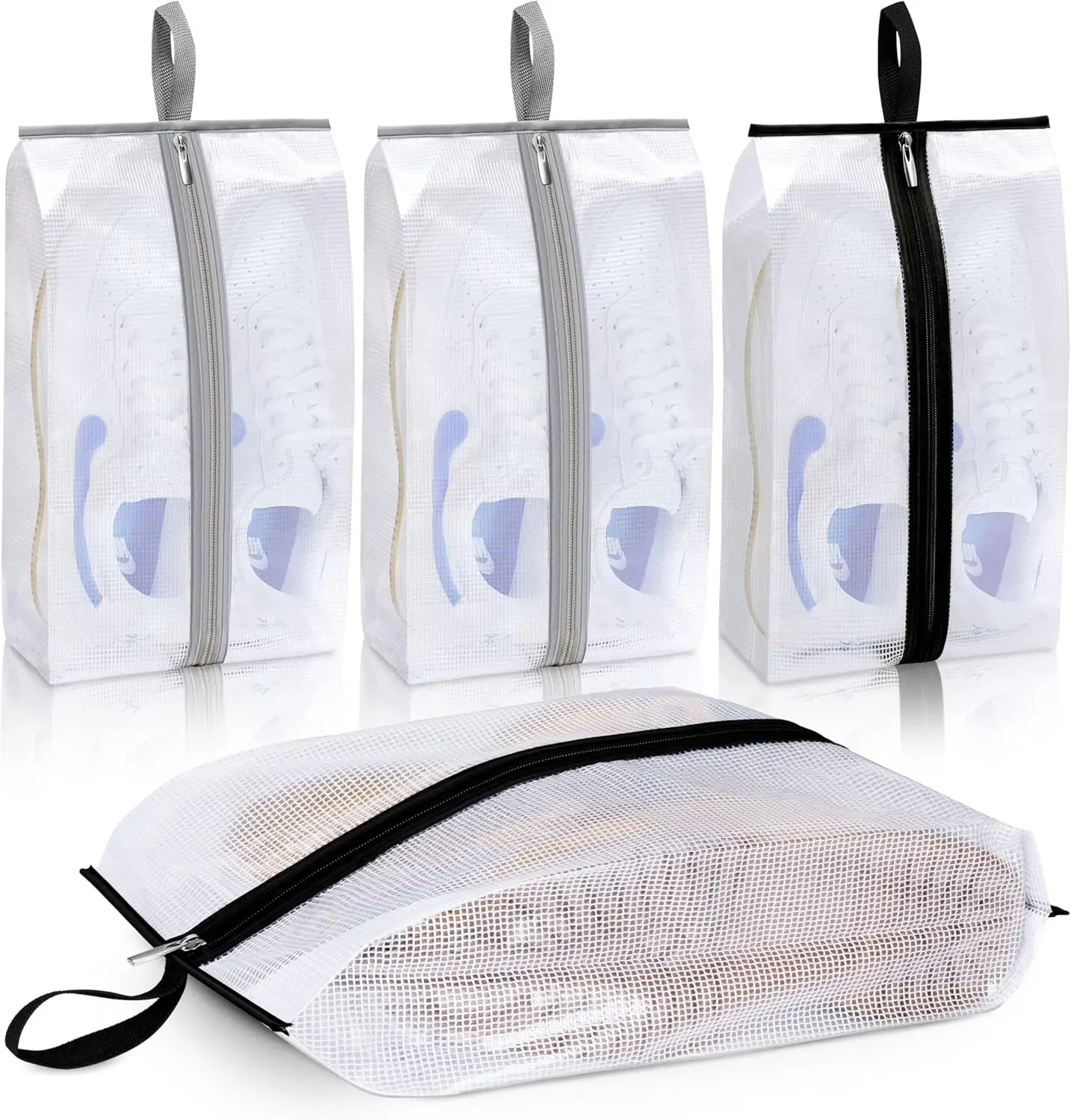 

Водонепроницаемые дорожные сумки для обуви, 4 шт., большие прозрачные сумки для хранения на молнии для мужчин и женщин