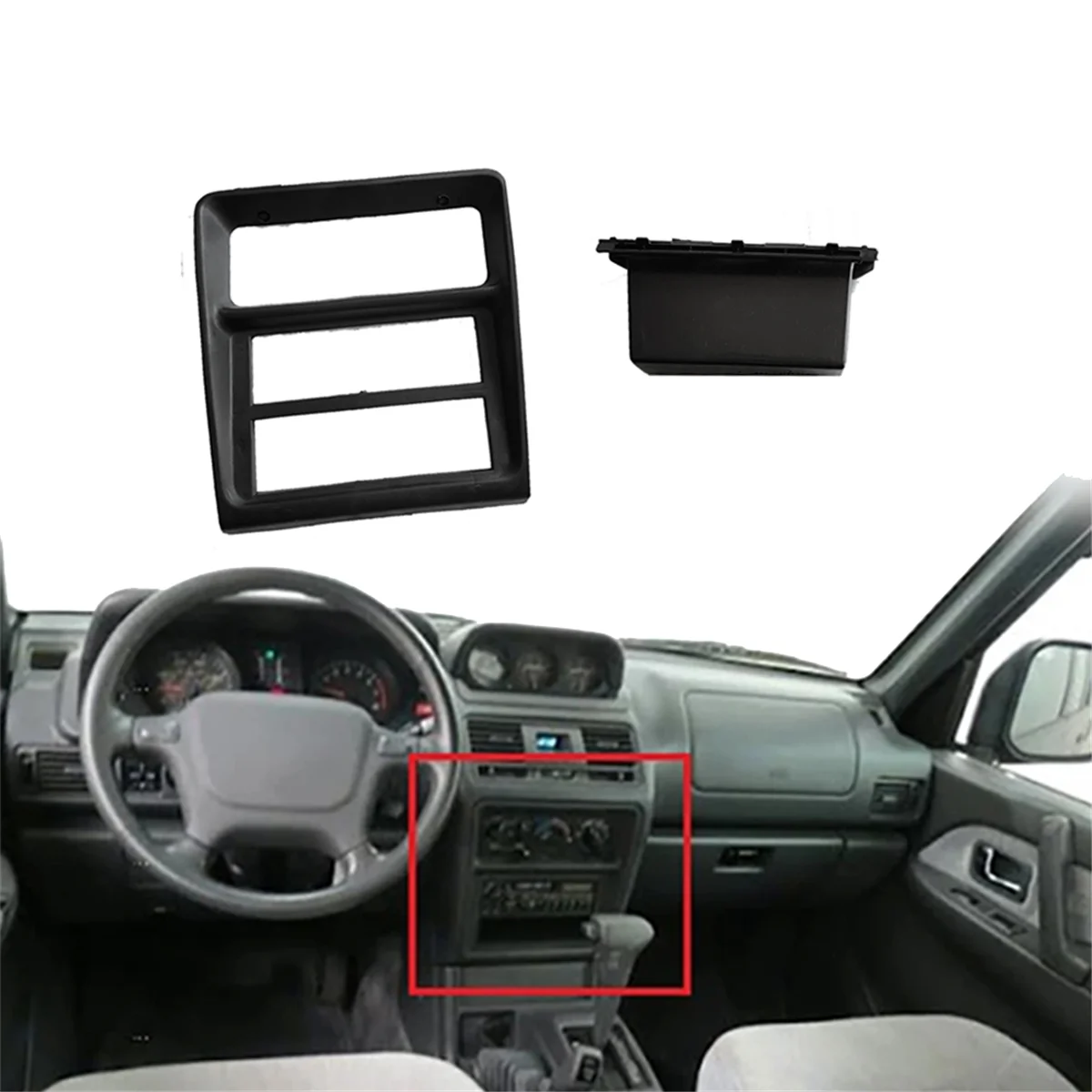 Car Instrument Cover Storage Tape Box for VW Jetta MK2 1990-1998 Dashboard Radio Organiser Box