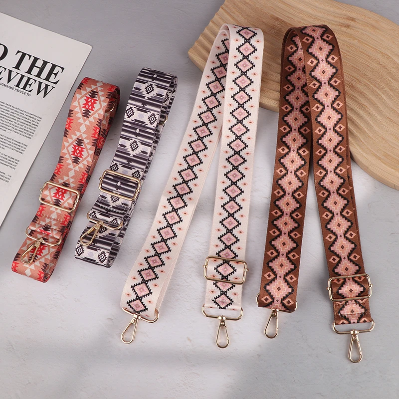 

Fashion Vintage Printed Floral Shoulder Bag Straps Adjustable Replacement Long Shoulder Strap Versatile Bags Accessories