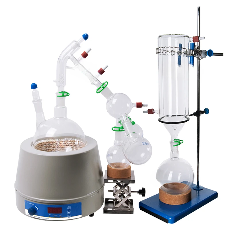 Glass micro device 2L purification 5 chemical experiment set with electric heating sleeve