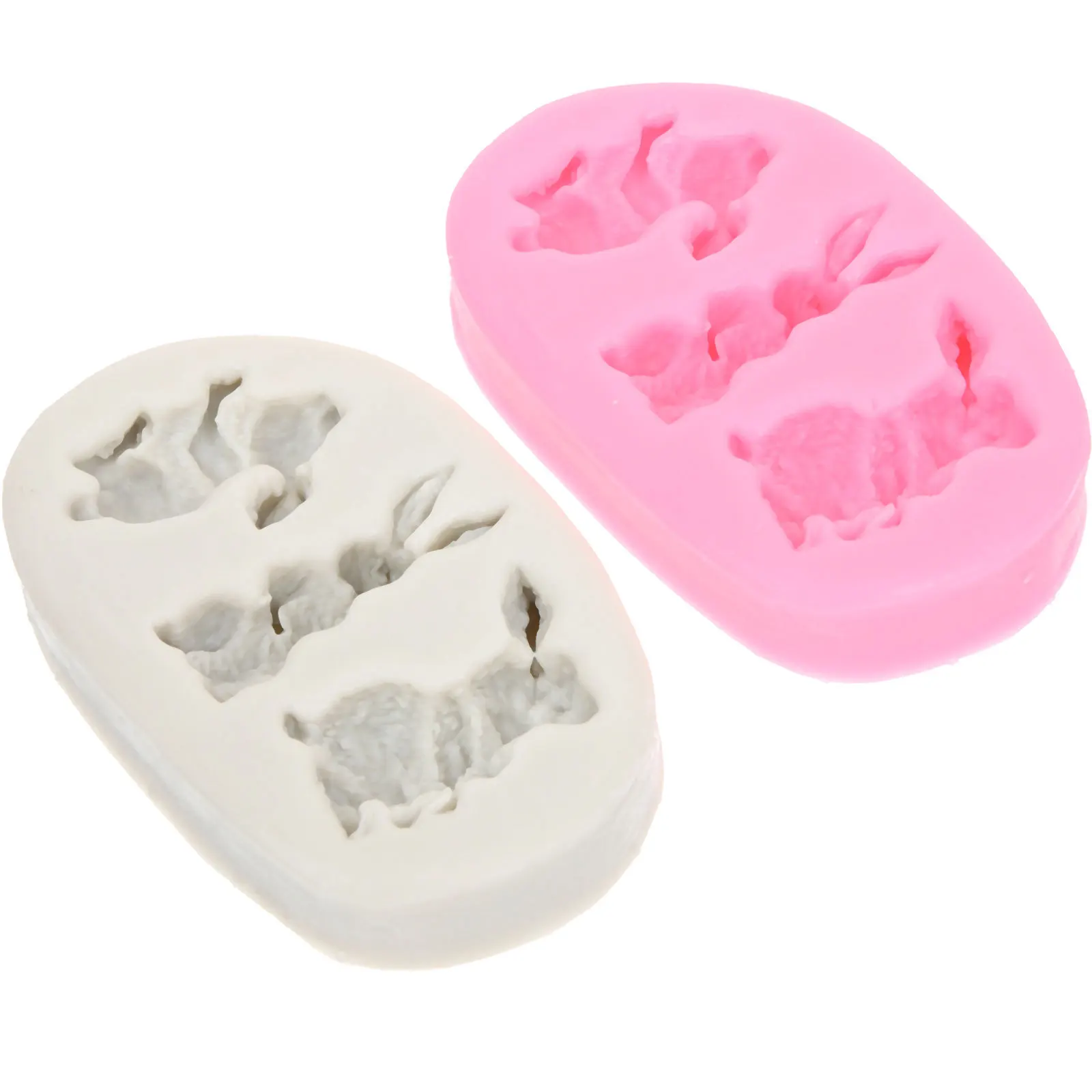 

2Pcs Silicone Molds Easter Rabbit Chocolate Fondant Baking Moulds Sturdy Nonstick Flexible Reusable Easy Clean