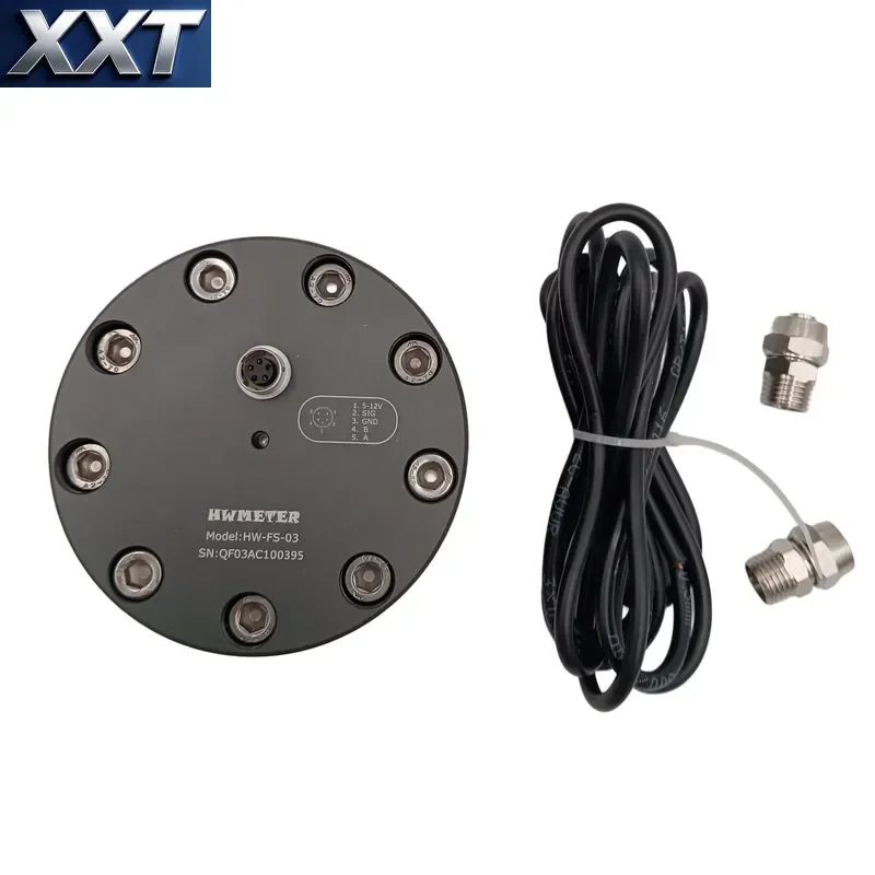 XXT High Precision HWAUT HW-FS-03 12V Aluminum Alloy Gear Oil Pump Flow Meter V2.1 for Common Rail Test Bench Pumps