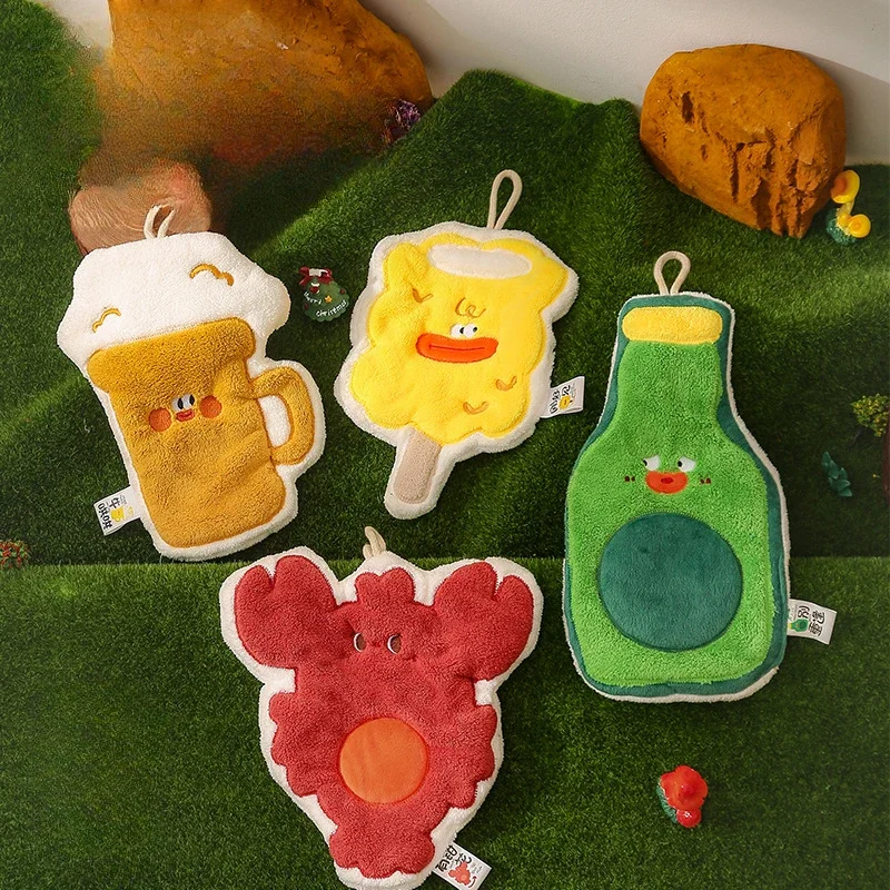 

Cute Cartoon Animals Children's Hand Towel Quick Drying Microfiber Towels Vegetable Style Kitchen Dishes Cloth Dishcloth