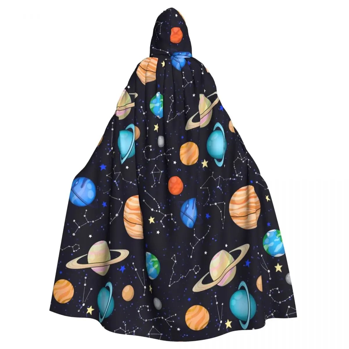 Unisex Adult Solar System Space Planets Universe Cloak with Hood Long Witch Costume Cosplay