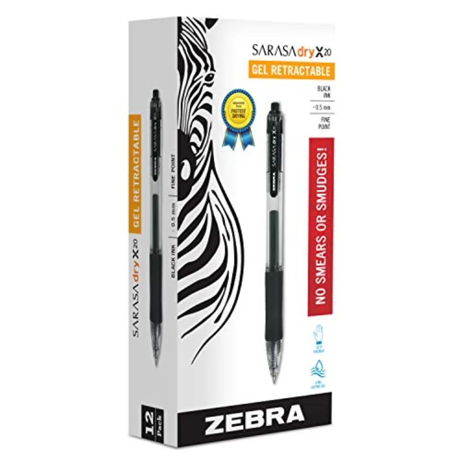 

Sarasa Dry X20 Retractable Gel Pens, 0.5mm Medium Point, Ink with Rapid Fast Dry Ink Tehnology, Ideal for the Left-Handed, Elim