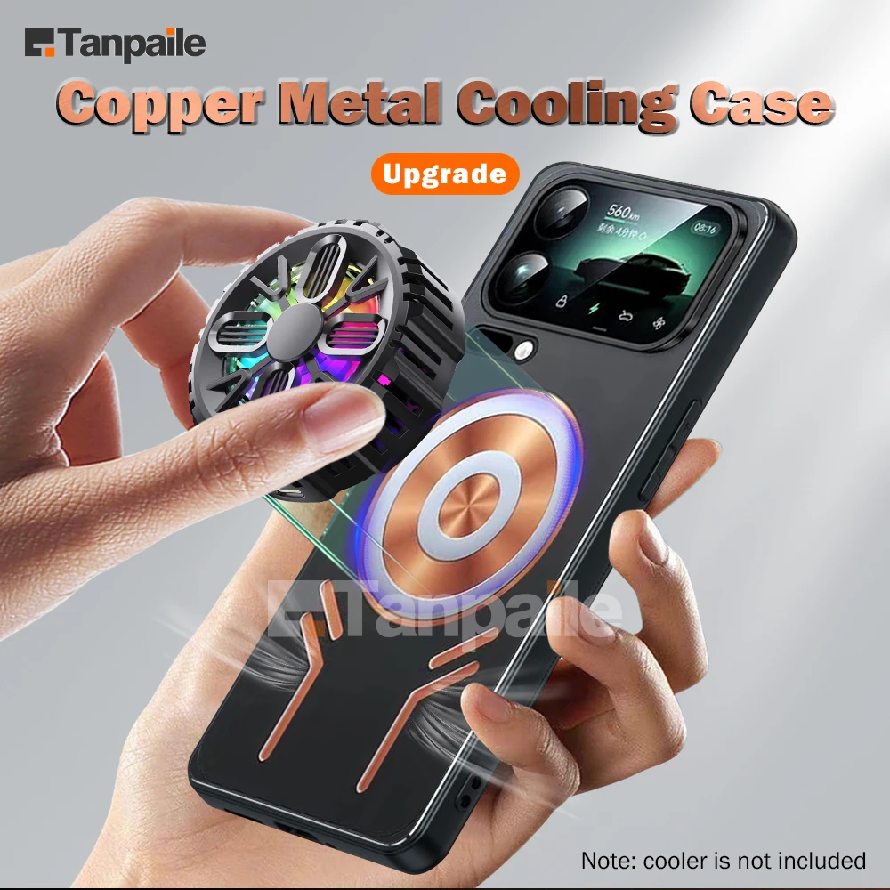 

Copper Metal Case For Xiaomi 17 Pro Max Cooling Case Shockproof Heat Dissipation Funda