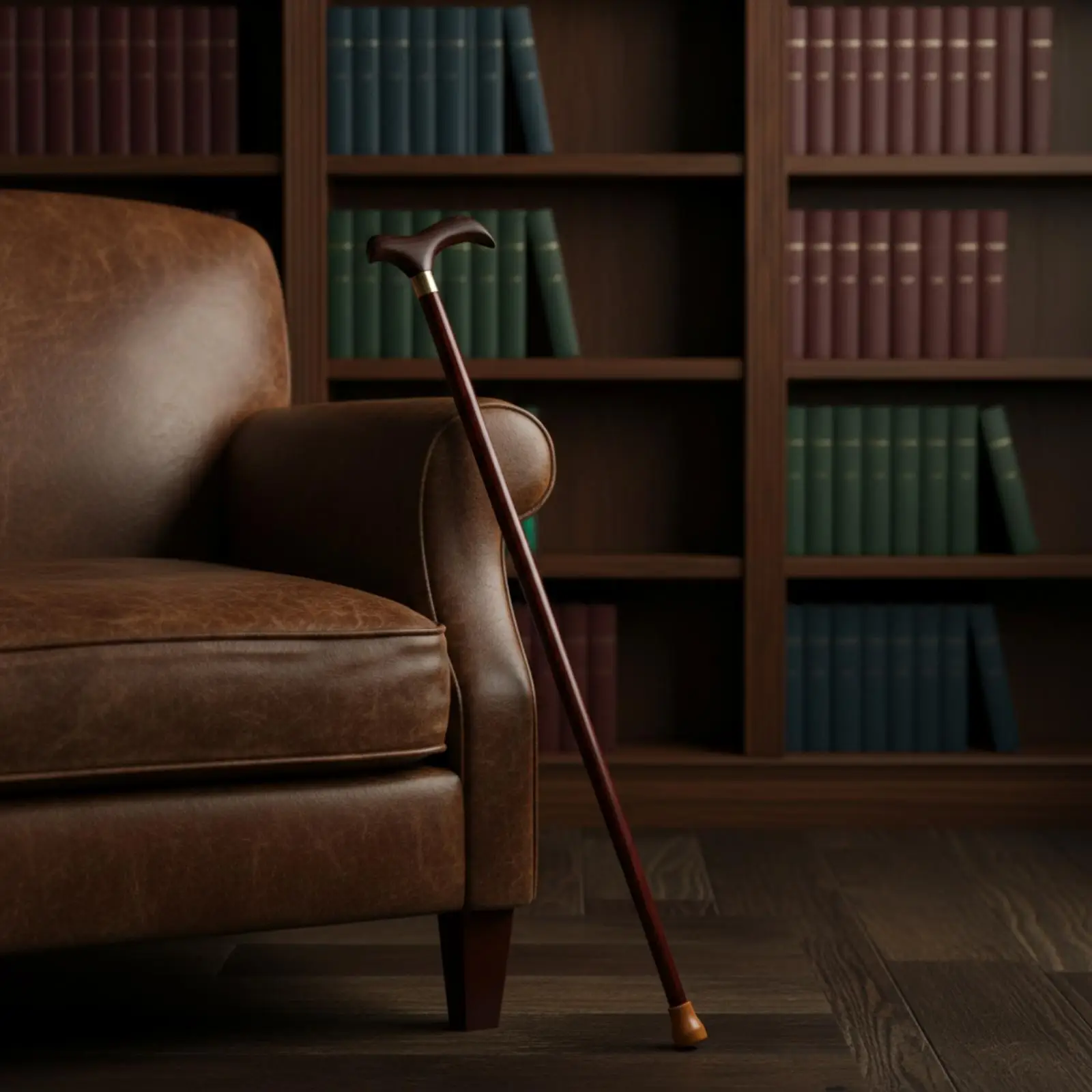 Classic Wooden Mobility Cane Rosewood Walking Stick Smooth Comfort Handle for Men Women Vintage Elegant Design