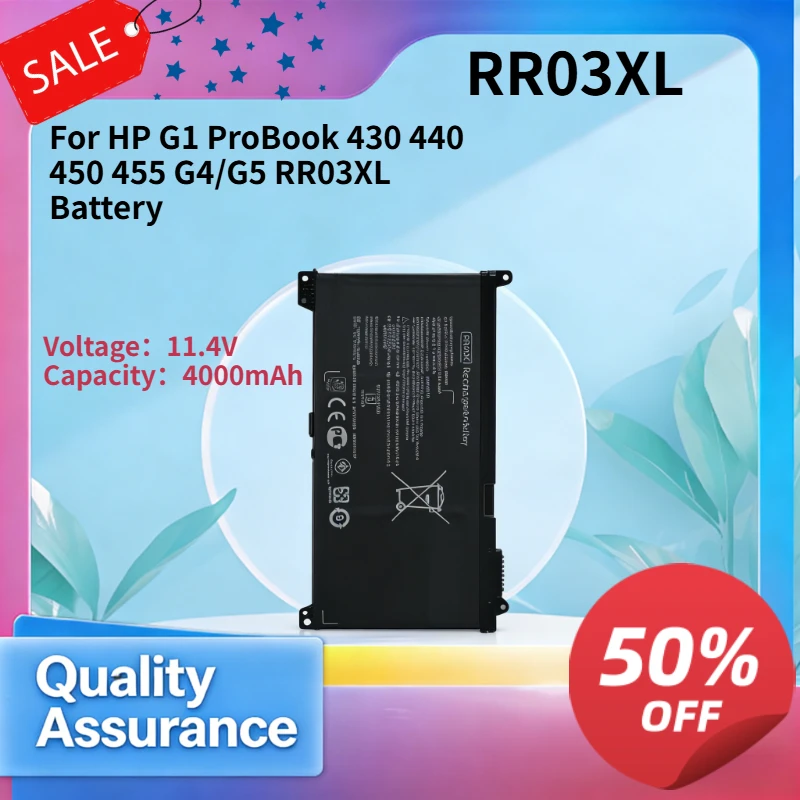

High quality4000mAh 11.4V Compatible with HP G1 ProBook 430 440 450 455 G4/G5 RR03XL Battery