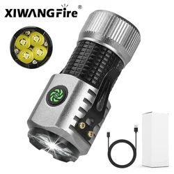 Super Bright 4*SST20 LED Flashlight Mini Powerful EDC Torch with Tail Magnet and Clip USB Rechargeable Camping Emergency Light