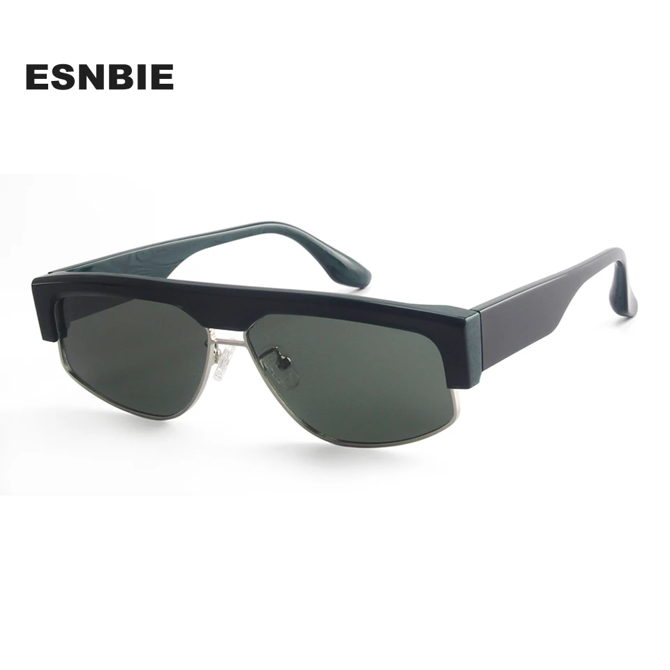 Top Grade Acetate Alloy Sunglasses Men Polarized Pilot Sun Glasses Man Women Sunnies Rectangular lunettes de soleil homme UV400