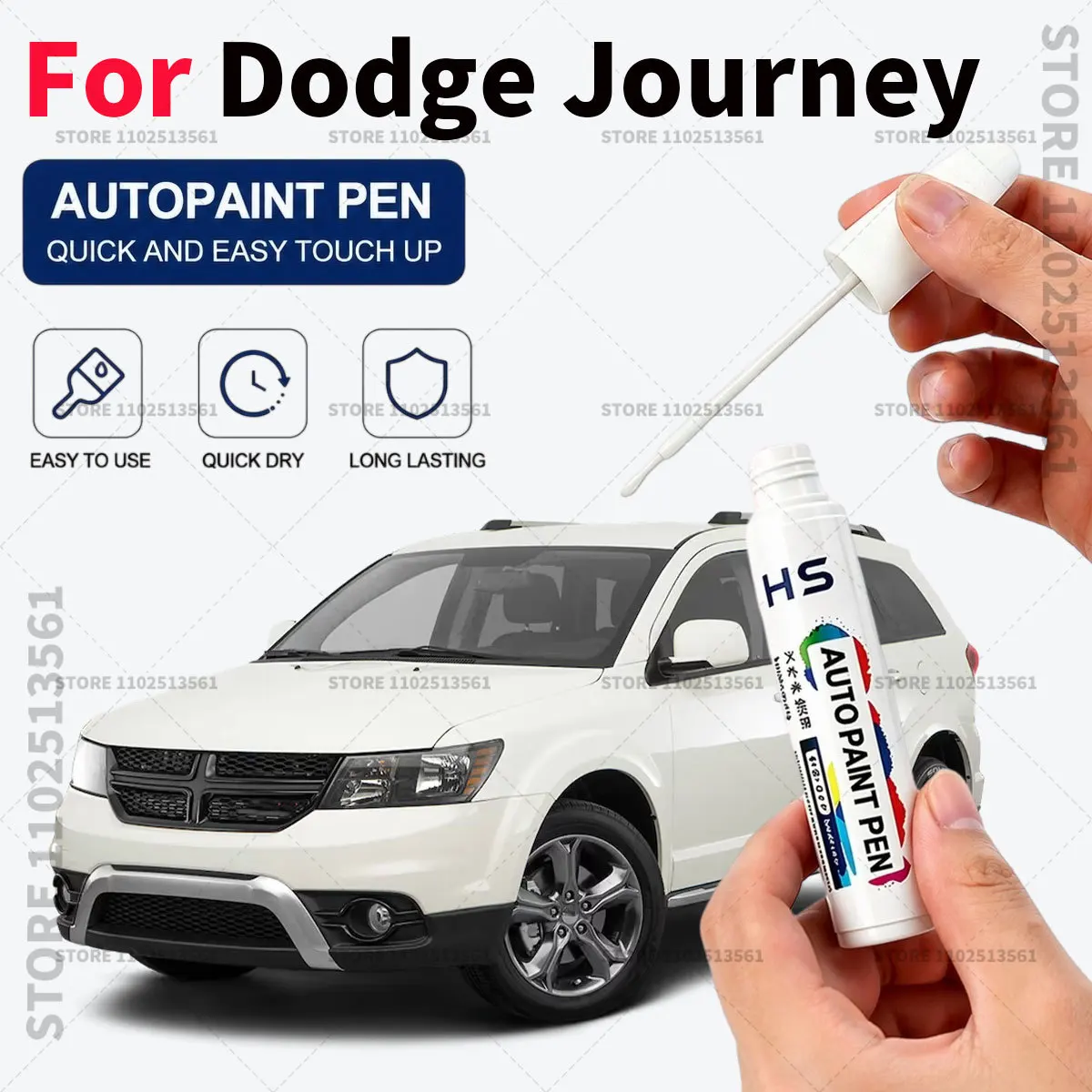 For Dodge Journey Car Paint Repair Pen Restores Original Factory Paint Finish Pearl White Surf Blue Acapulco Gold Gloss Black
