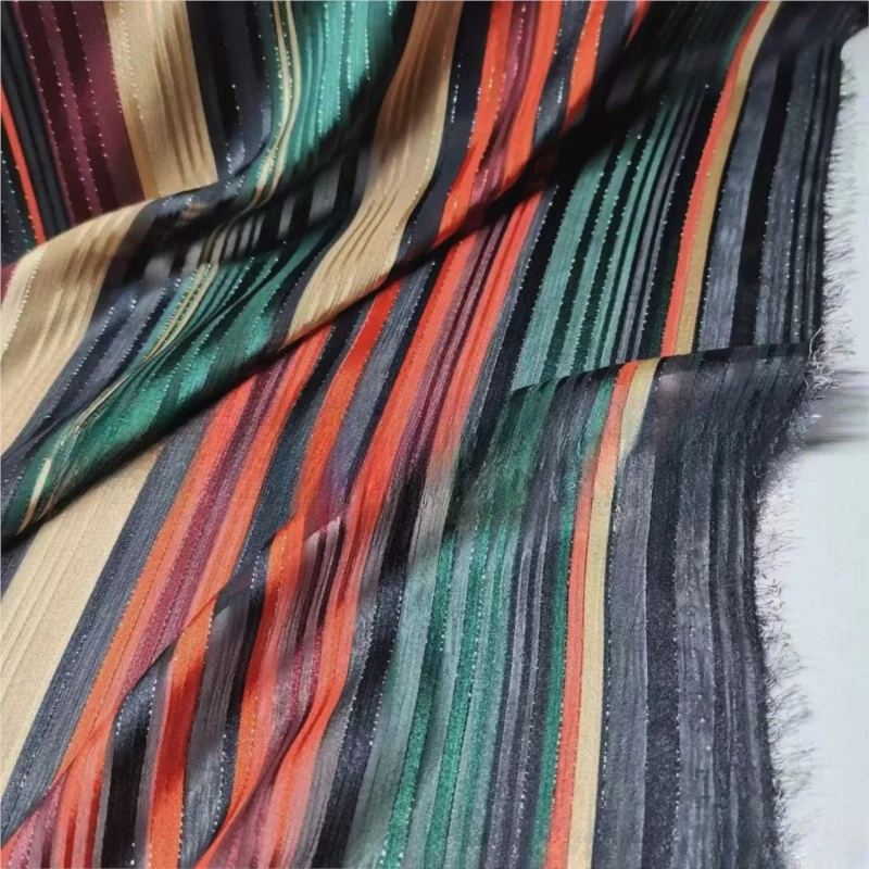 Colorful Stripe Bright Silk Chiffon Skirt Decorations Polyester Fabric