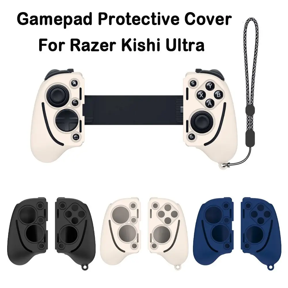 Silicone Gamepad Protective Cover Shockproof Shell Controller Grip Case with Rope Gamepad Accessories for Razer Kishi Ultra