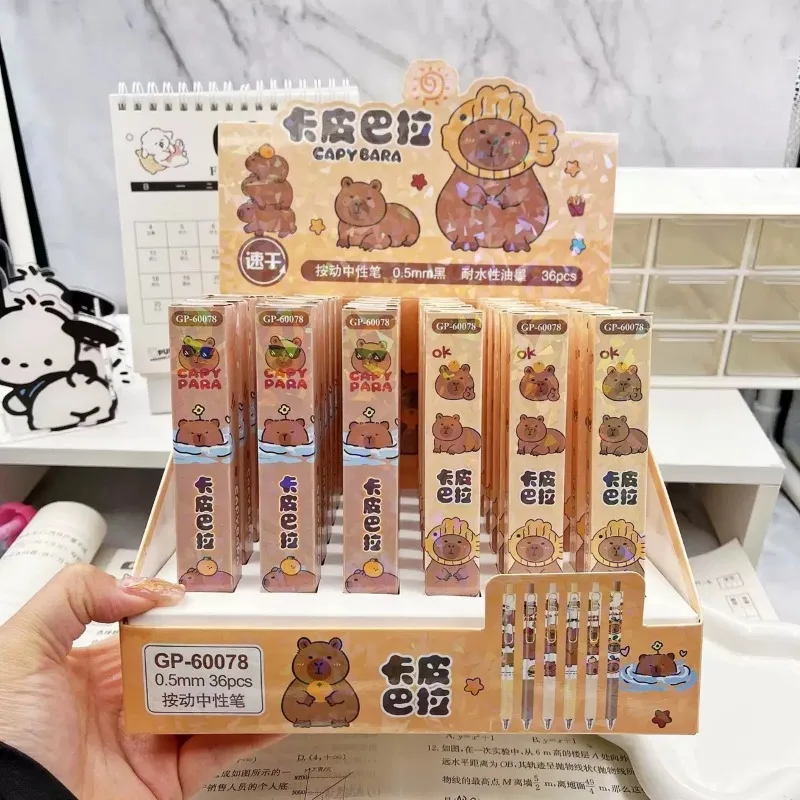 Capybara Cute 0.5mm Gel Pens Kawaii Stationery Cartoon Anime Derivative Peripherals Back To School Supplies Office Supplies Gift
