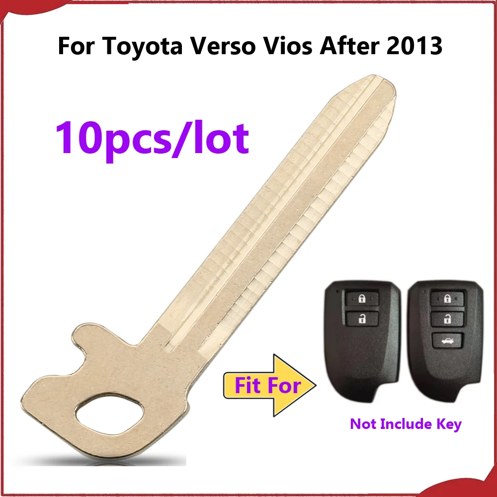 Jingyuqin New 10PCS Uncut Keys Blank Emergency Smart Card Key Blade For Toyota Verso Vios After 2013