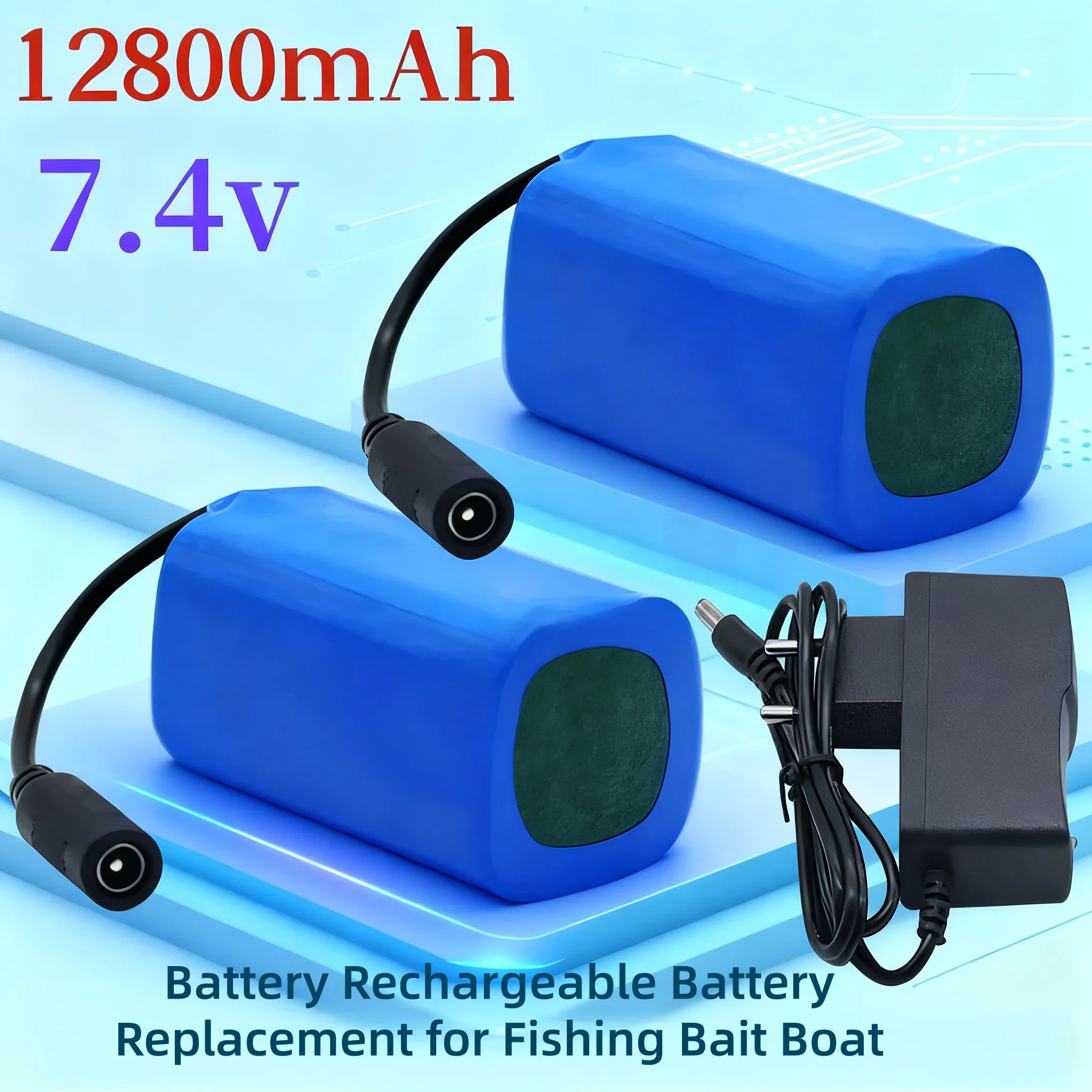 

️️1pc/2pcs 7.4V 12000mAh Battery Rechargeable Battery Replacement for Fishing Bait Boat️