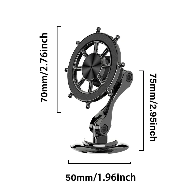 Support de téléphone magnétique en métal pour voiture, rotation à 720 °, support pliable, grille d'aération, support magnétique, support GPS, tous les téléphones