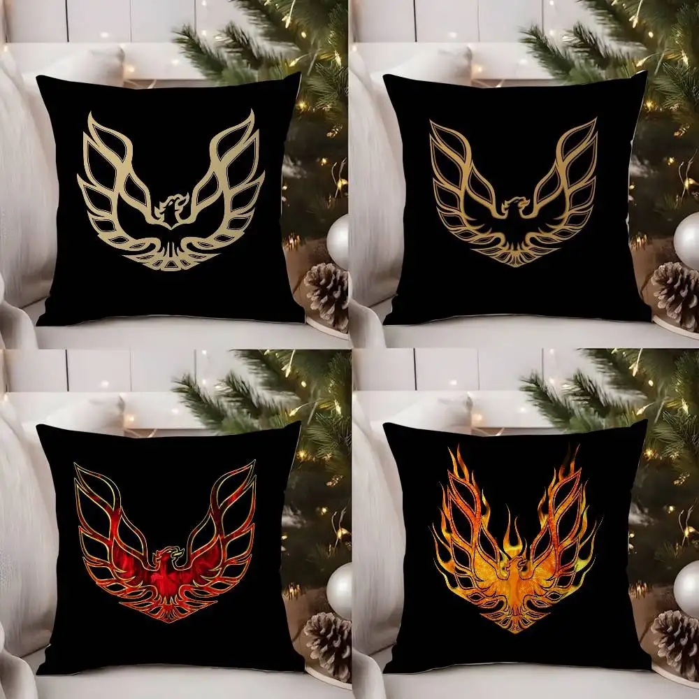 Golden P-Pontiac Pillow Case Office Sofa Dorm Chair Back Short Plush Double-sided Printing Home  Cushion Cover