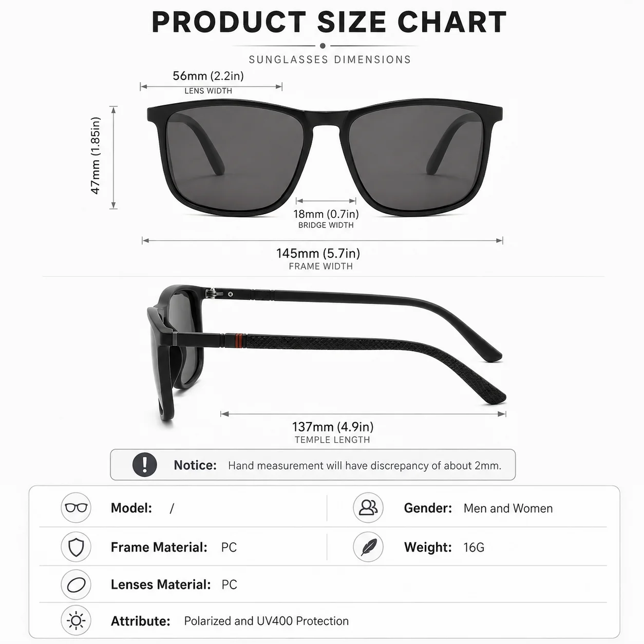 GFUIARA Herren Polarisierte Sonnenbrille UV400 Quadratisch Retro Fahr- und Angelbrille Outdoor-Sportbrille Leichte Modische Brillen für Männer – Detail 5
