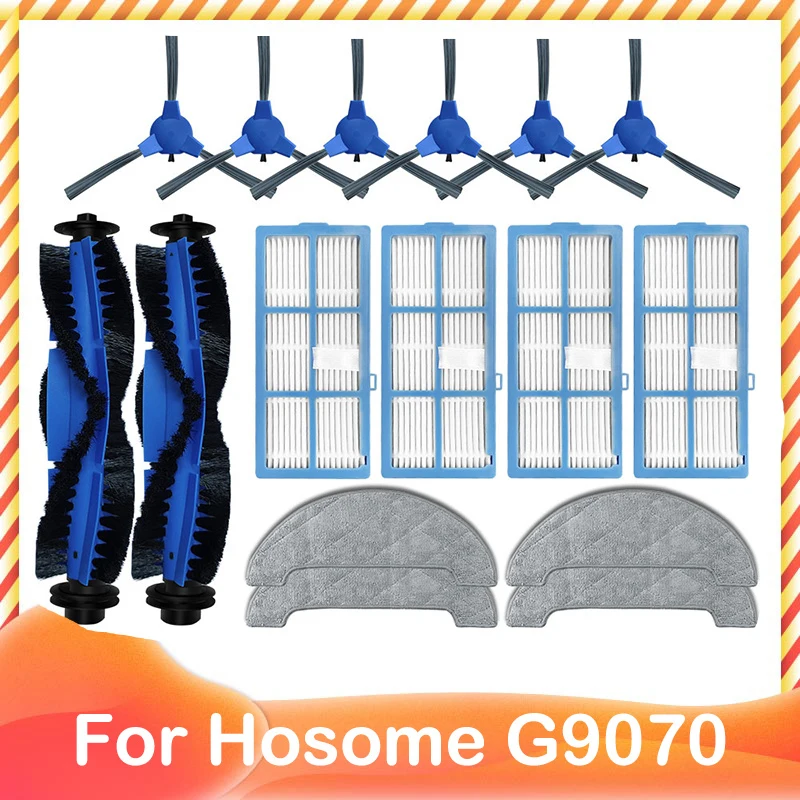 Replacement Part For Hosome G9070 Robot Vacuum Cleaner Spare Main Brush Side Brush Hepa Filter Mop Pad Rag Cloth Accessories