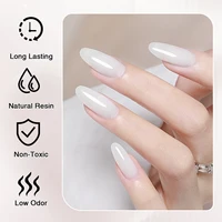 Vernis à ongles gel blanc laiteux Hassleless Pudding, vernis gel UV couleur pure, pour les professionnels et les débutants en nail art DIY 15ml 4