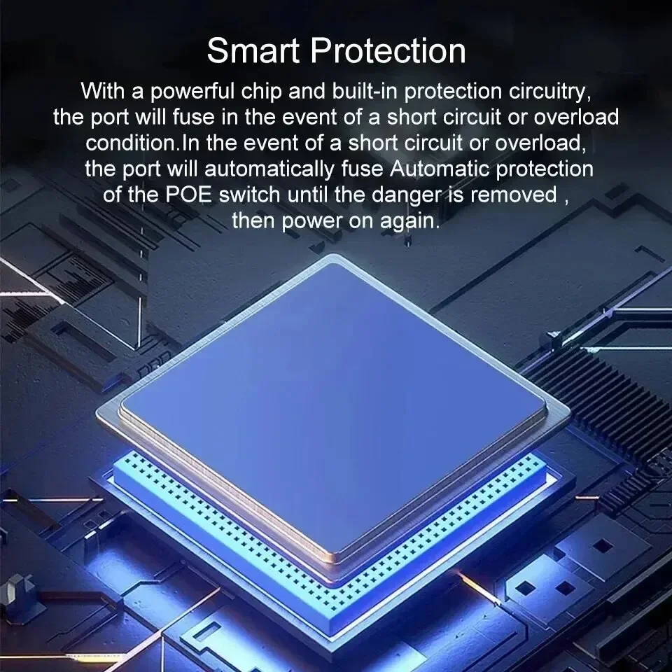 6-portowy przełącznik POE 100 mb/s inteligentny przełącznik IP 48 V POE standardowy przełącznik wtryskiwaczy RJ45 do kamery IP/NVR/bezprzewodowego